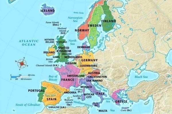  các quốc gia trong khu vực Châu Âu