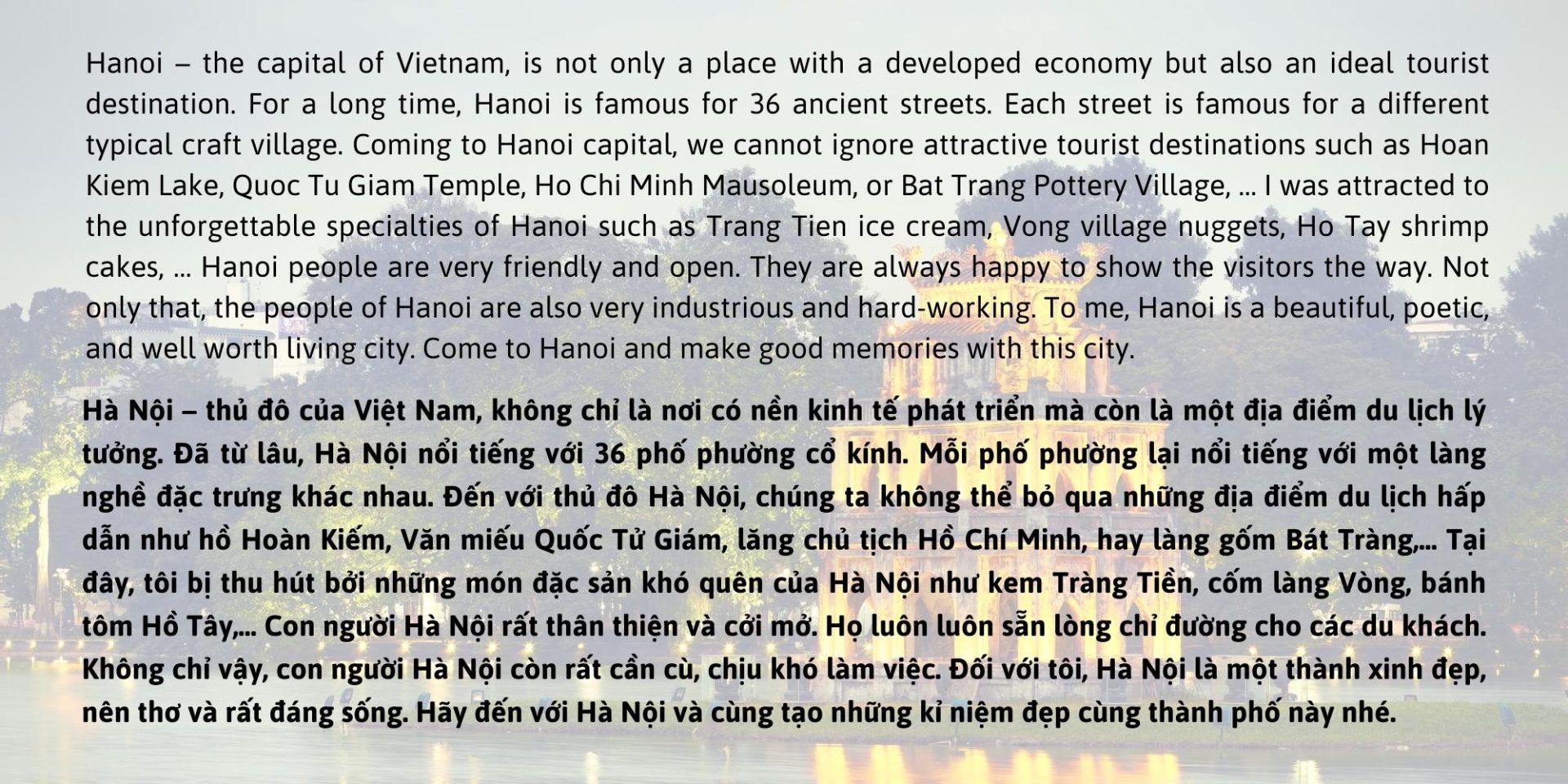 Mẫu bài giới thiệu Việt Nam bằng tiếng Anh